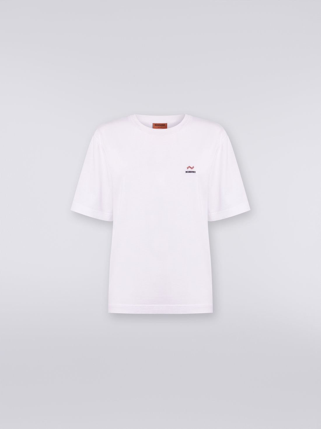 M Missoni T-shirt girocollo in cotone con ricamo e logo Saldi