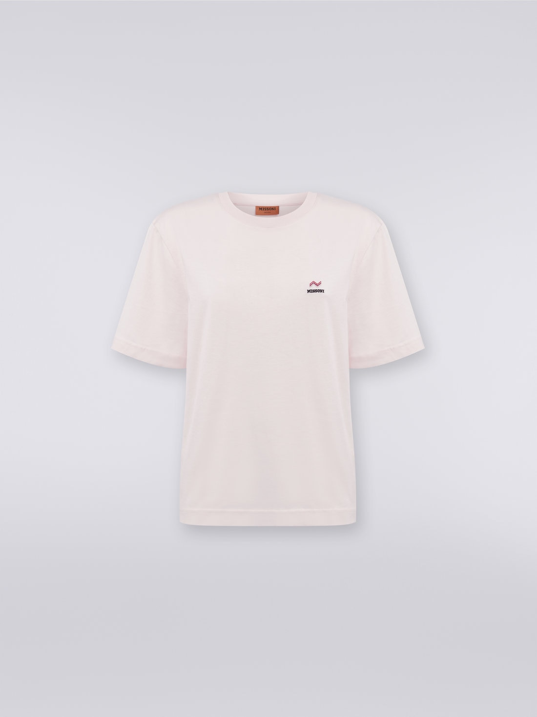 M Missoni T-shirt girocollo in cotone con ricamo e logo Offerte