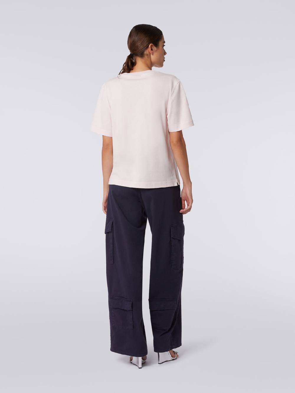 M Missoni T-shirt girocollo in cotone con ricamo e logo Offerte