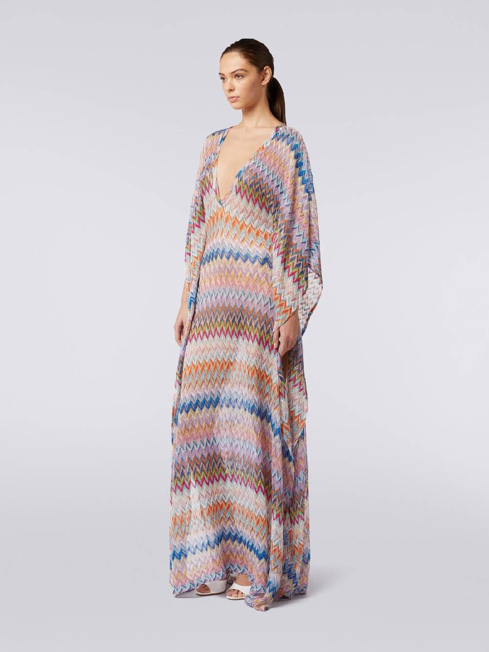 M Missoni Caftano copricostume lungo con scollo a V e lurex Vendita Calda