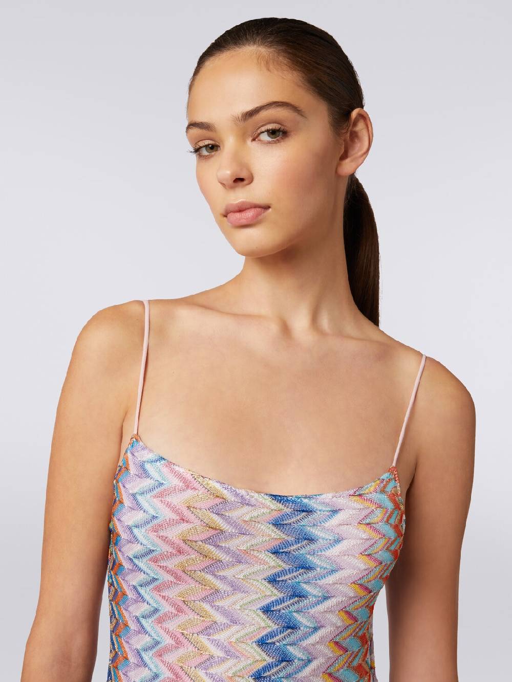 M Missoni Costume intero lamé con spalline sottili regolabili Vendita Economica