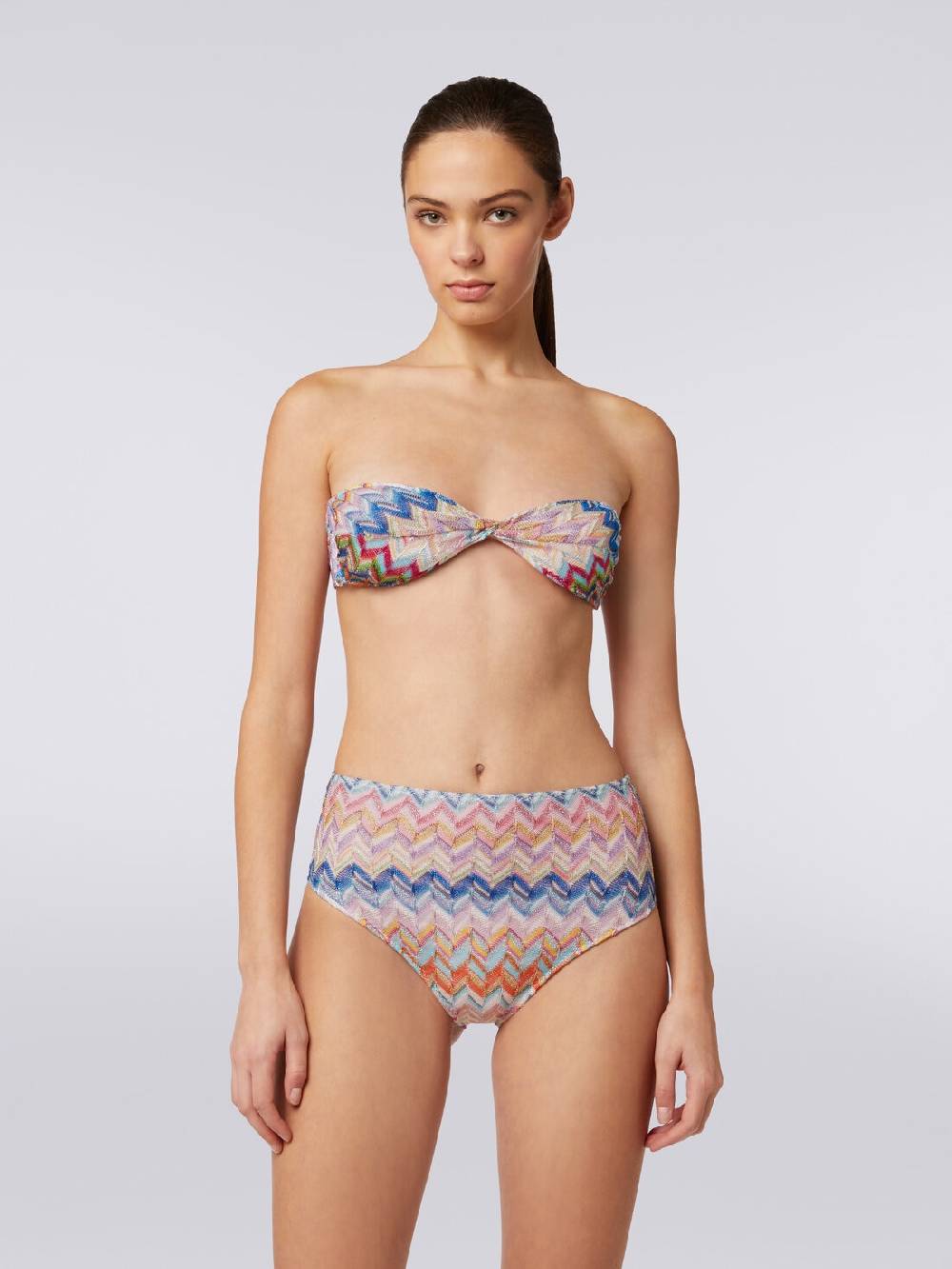 M Missoni Bikini in viscosa e lurex con top torchon e slip alto Saldi Di Fabbrica