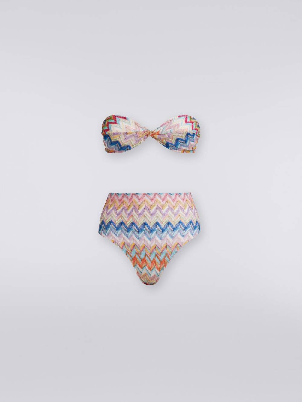M Missoni Bikini in viscosa e lurex con top torchon e slip alto Saldi Di Fabbrica