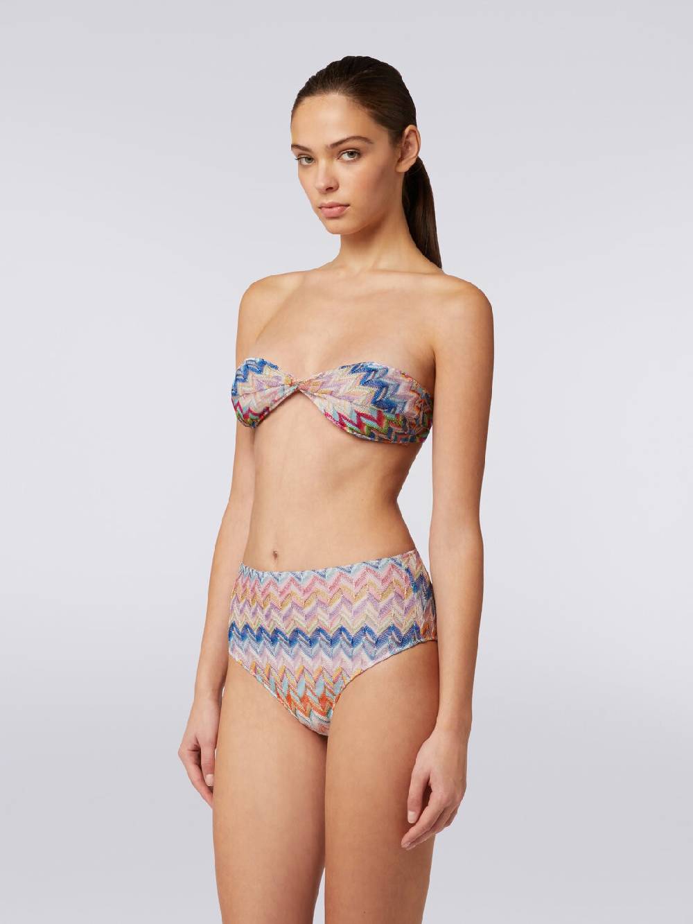 M Missoni Bikini in viscosa e lurex con top torchon e slip alto Saldi Di Fabbrica