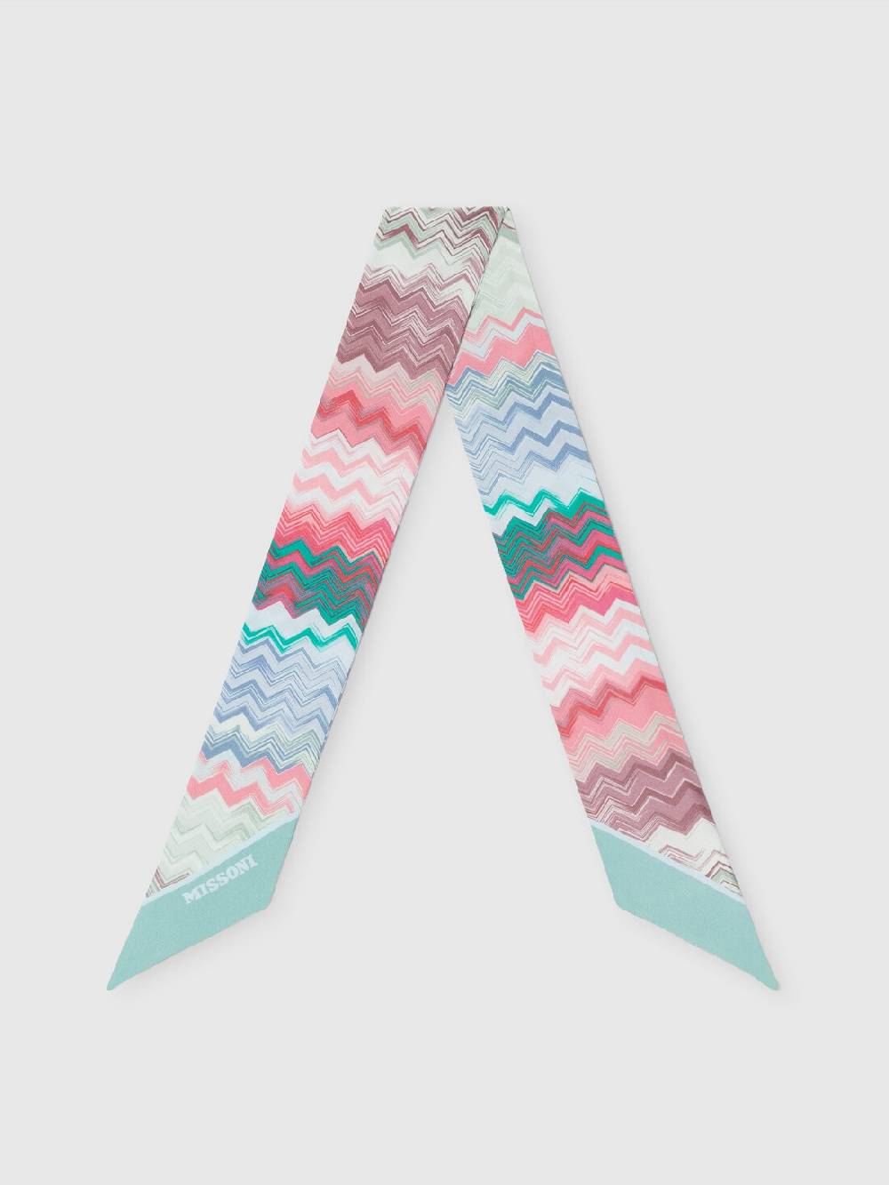 M Missoni Foulard in seta con zig zag e scritta logo Negozio online di fabbrica