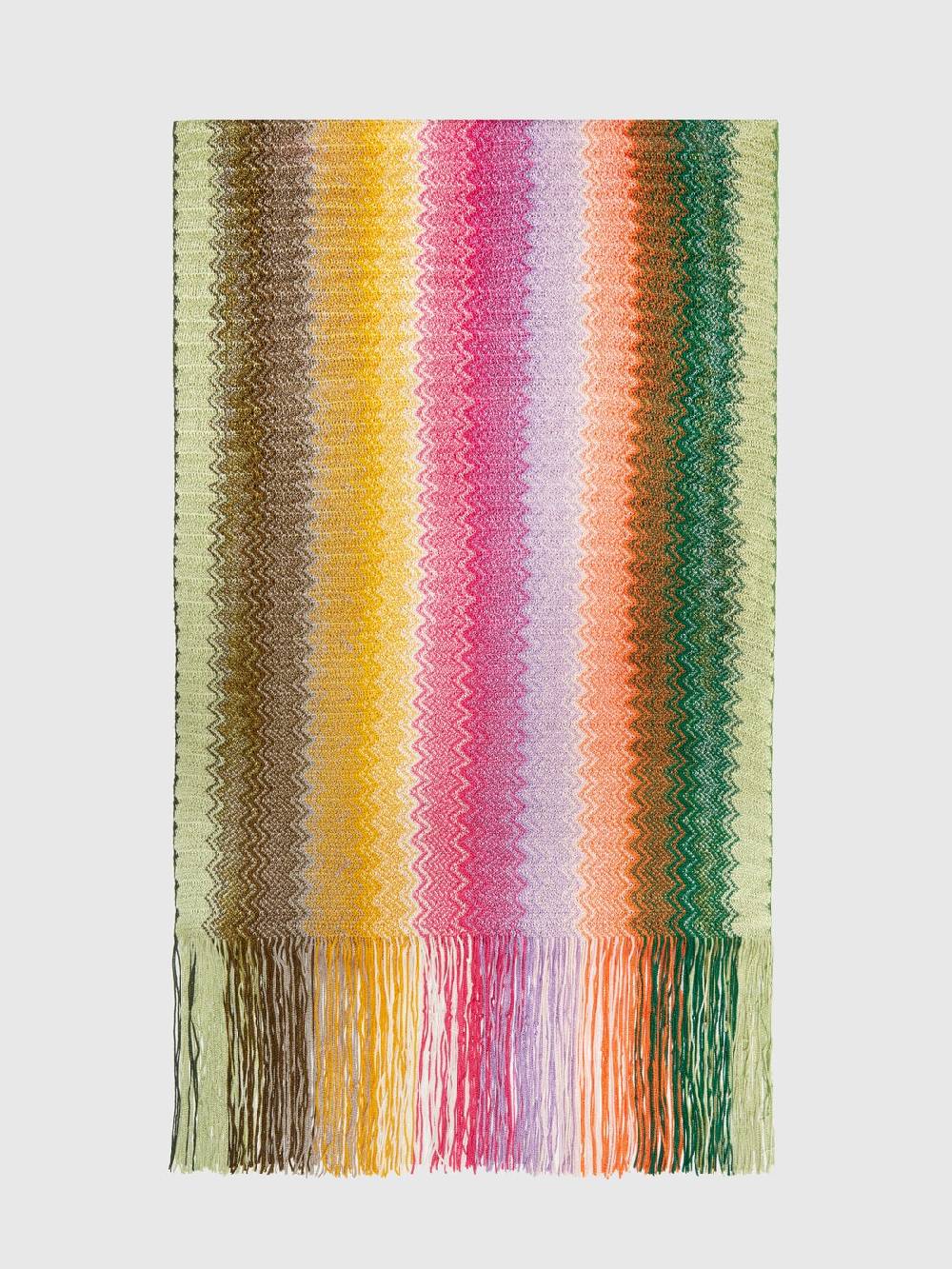 M Missoni Sciarpa in maglia di viscosa chevron con frange Offerta speciale