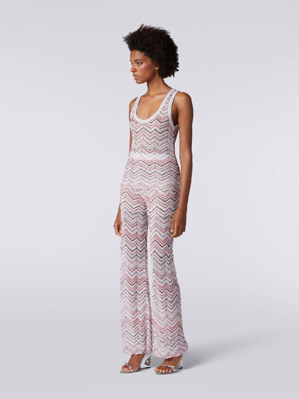 M Missoni Pantaloni in maglia zig zag con lurex e paillettes Cyber Monday