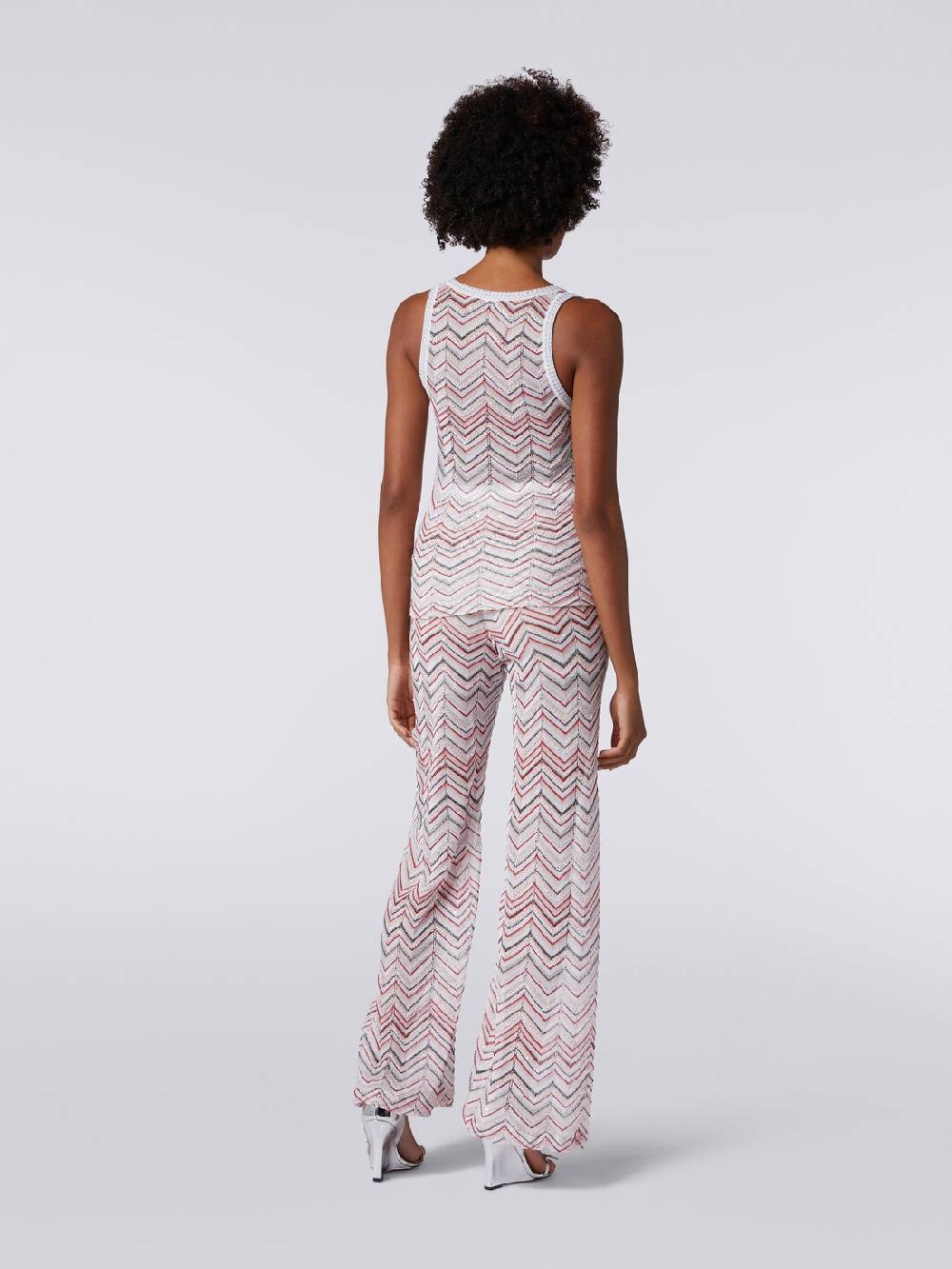 M Missoni Pantaloni in maglia zig zag con lurex e paillettes Cyber Monday
