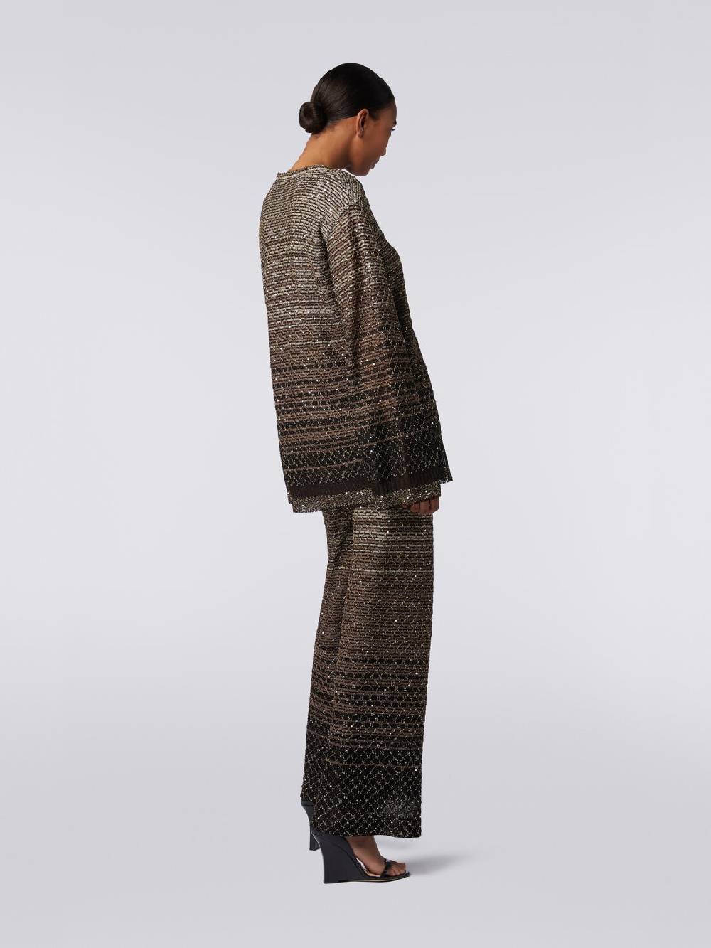 M Missoni Pantaloni in maglia dégradé con paillettes Offerta natalizia