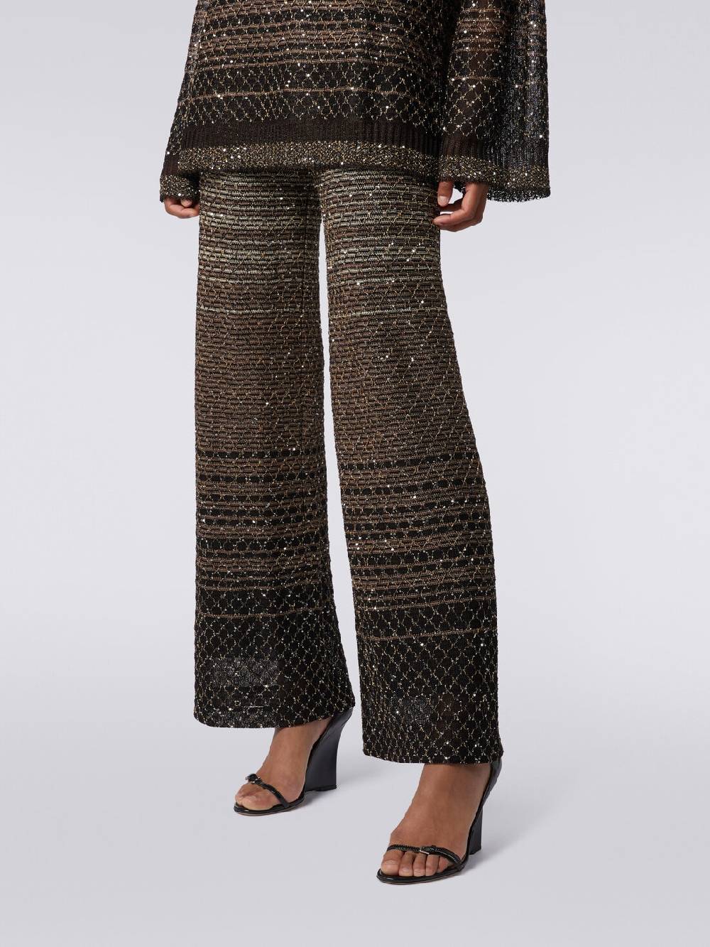 M Missoni Pantaloni in maglia dégradé con paillettes Offerta natalizia