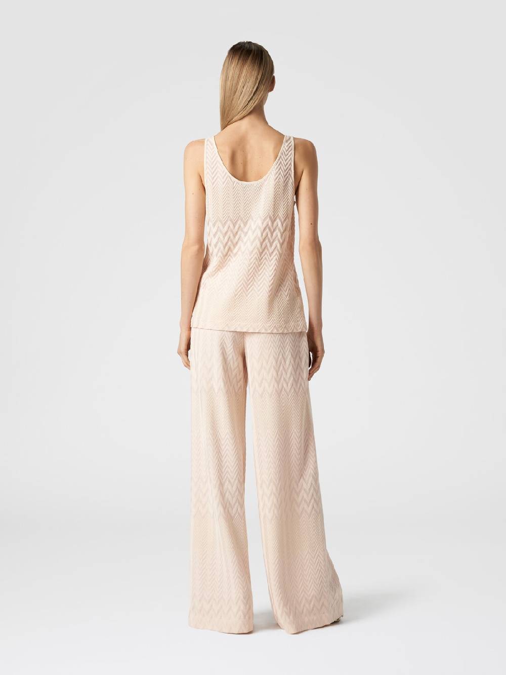 M Missoni Pantaloni a palazzo in cotone e viscosa zig zag Offerta Anniversario