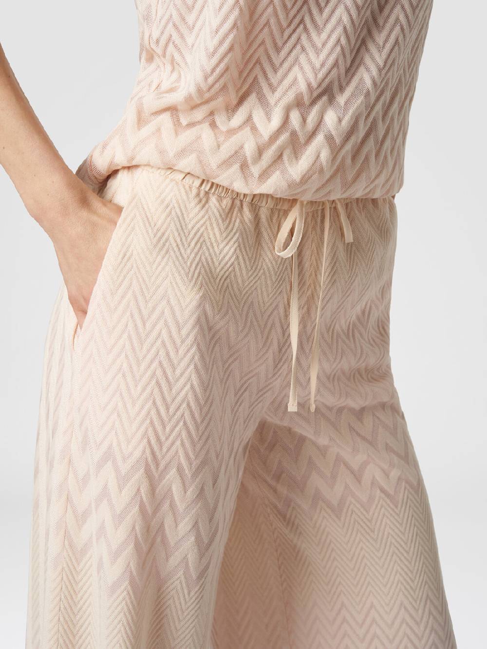 M Missoni Pantaloni a palazzo in cotone e viscosa zig zag Offerta Anniversario