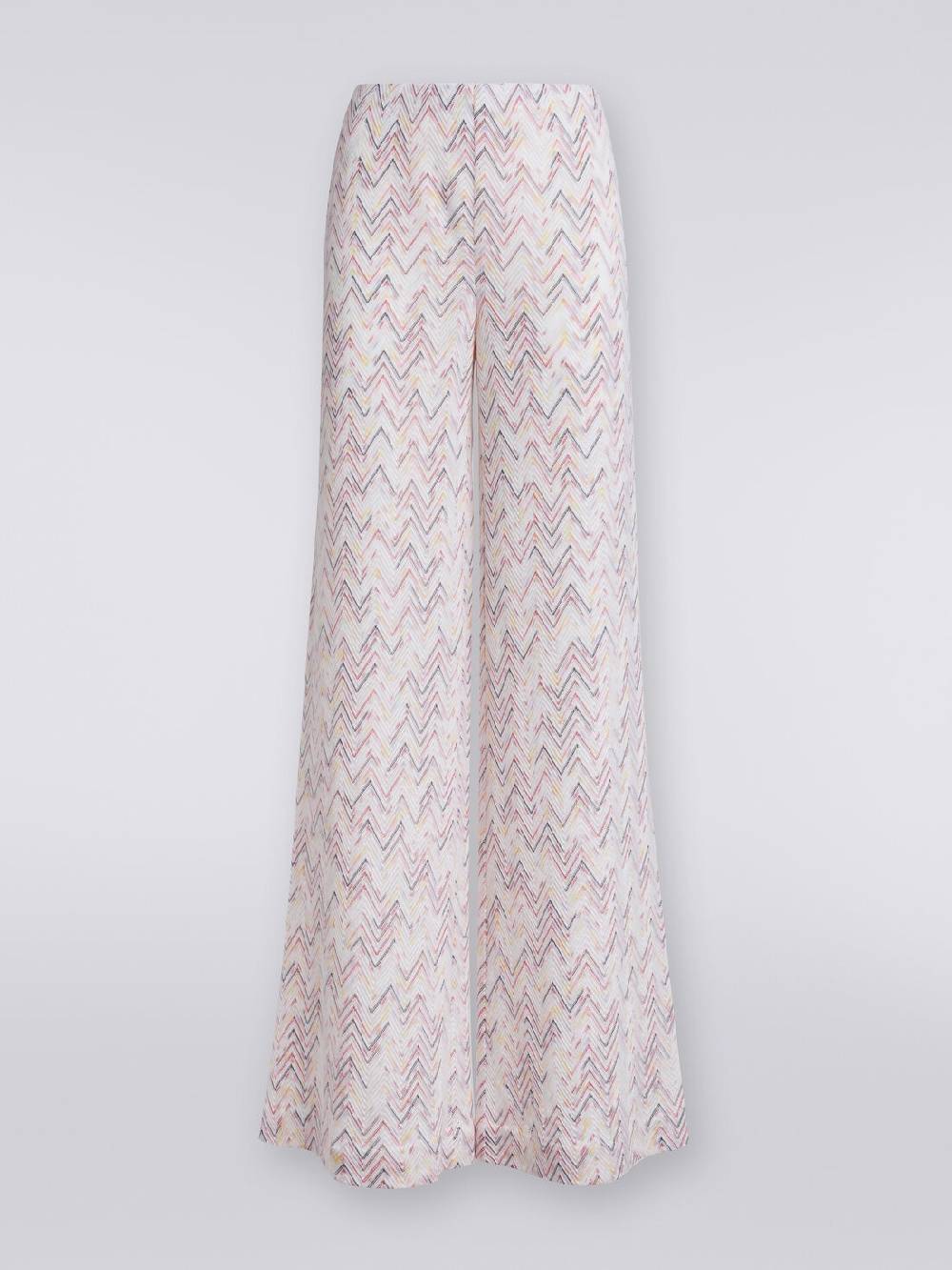 M Missoni Pantaloni a palazzo in lana e viscosa zig zag Smaltimento dello stoccaggio