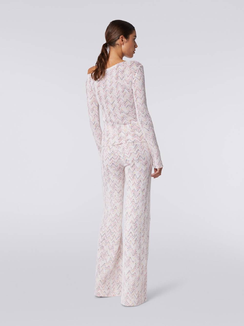 M Missoni Pantaloni a palazzo in lana e viscosa zig zag Smaltimento dello stoccaggio