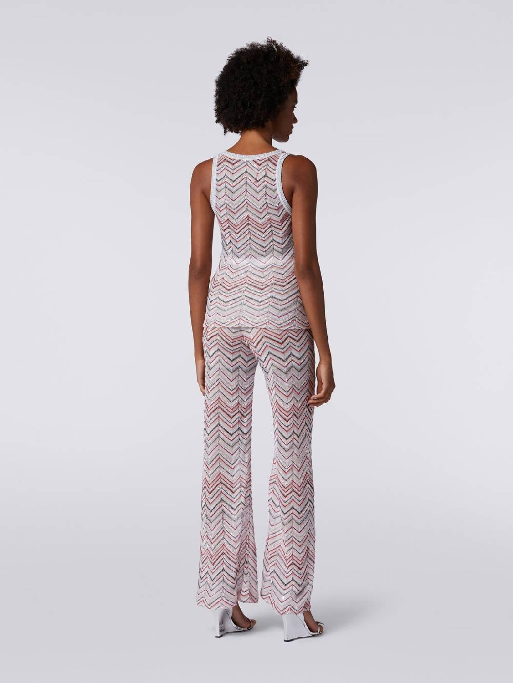 M Missoni Canottiera in maglia zig zag con lurex e paillettes Vendita calda