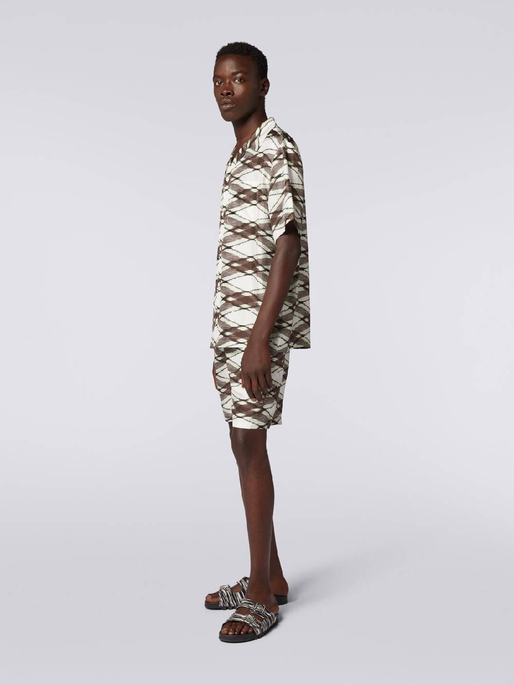 M Missoni Camicia a maniche corte modello bowling in seta stampata Online Outlet