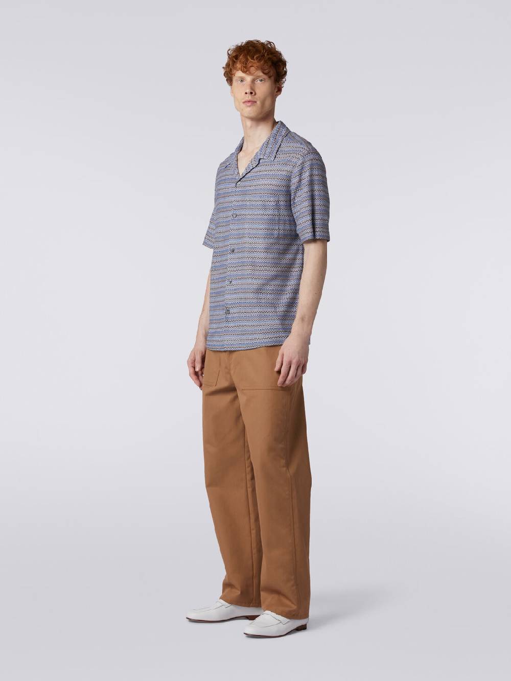 M Missoni Camicia a maniche corte modello bowling zig zag Offerta temporanea