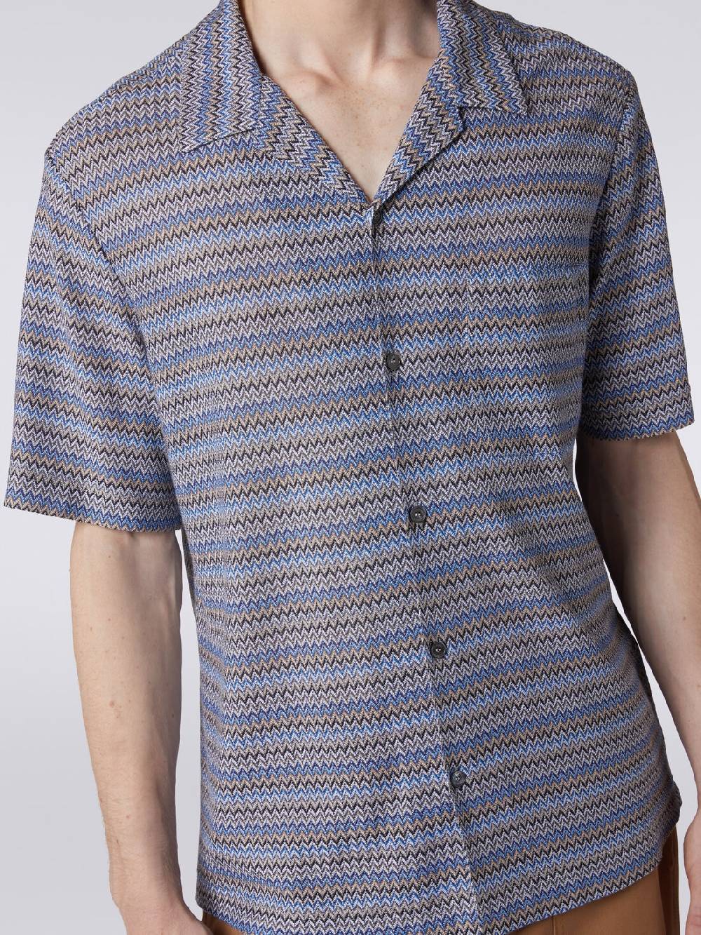 M Missoni Camicia a maniche corte modello bowling zig zag Offerta temporanea