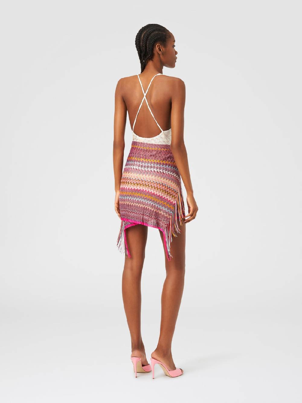 M Missoni Pareo in maglia di viscosa zig zag con frange Grandi sconti