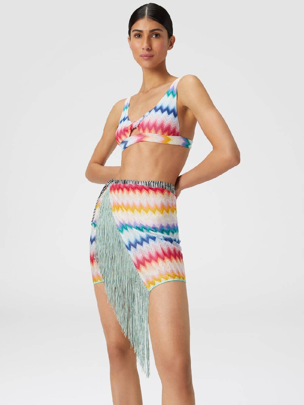 M Missoni Pareo in viscosa chevron con lurex Nuovi prodotti