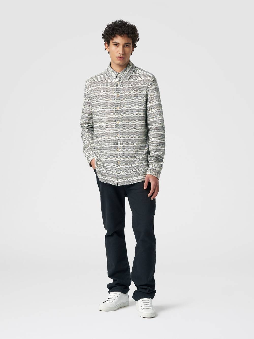 M Missoni Camicia a maniche lunghe in misto viscosa chevron Comprane uno, ottenene uno gratis