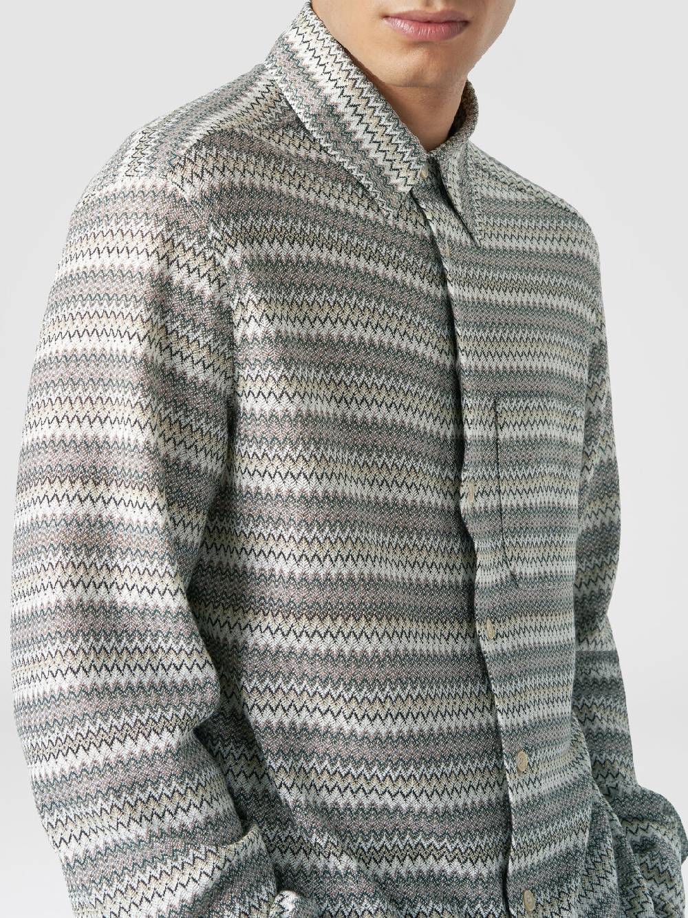 M Missoni Camicia a maniche lunghe in misto viscosa chevron Comprane uno, ottenene uno gratis