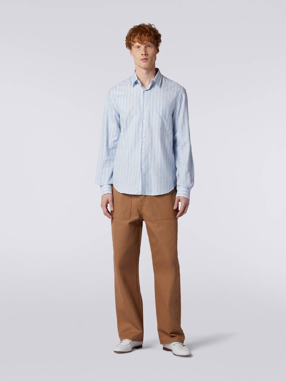 M Missoni Camicia a maniche lunghe in popeline di cotone Offerte giornaliere