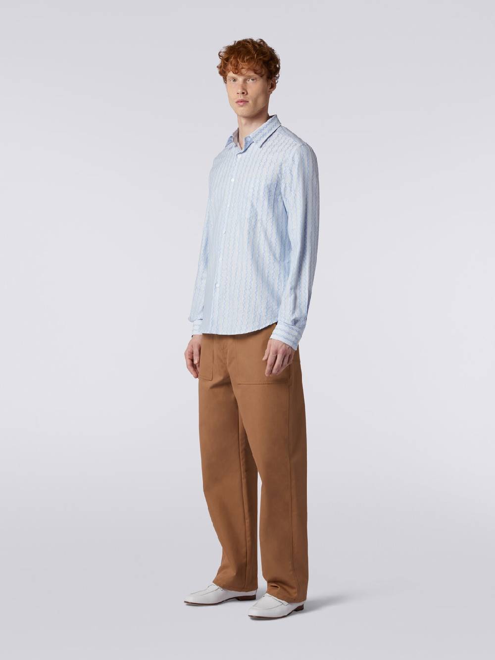 M Missoni Camicia a maniche lunghe in popeline di cotone Offerte giornaliere
