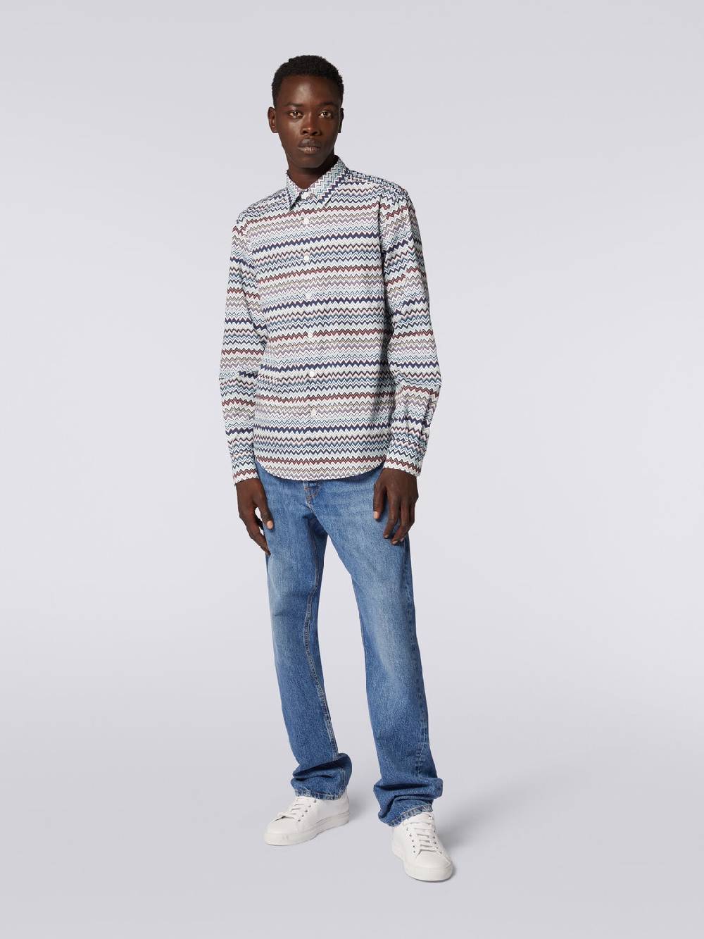 M Missoni Camicia a maniche lunghe con stampa zig zag Offerte speciali