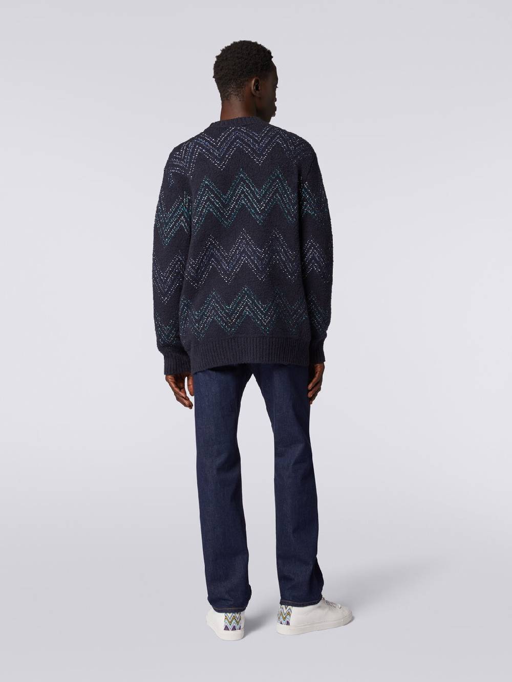 M Missoni Cardigan con scollatura a V in misto cotone zig zag Ultimi tre giorni