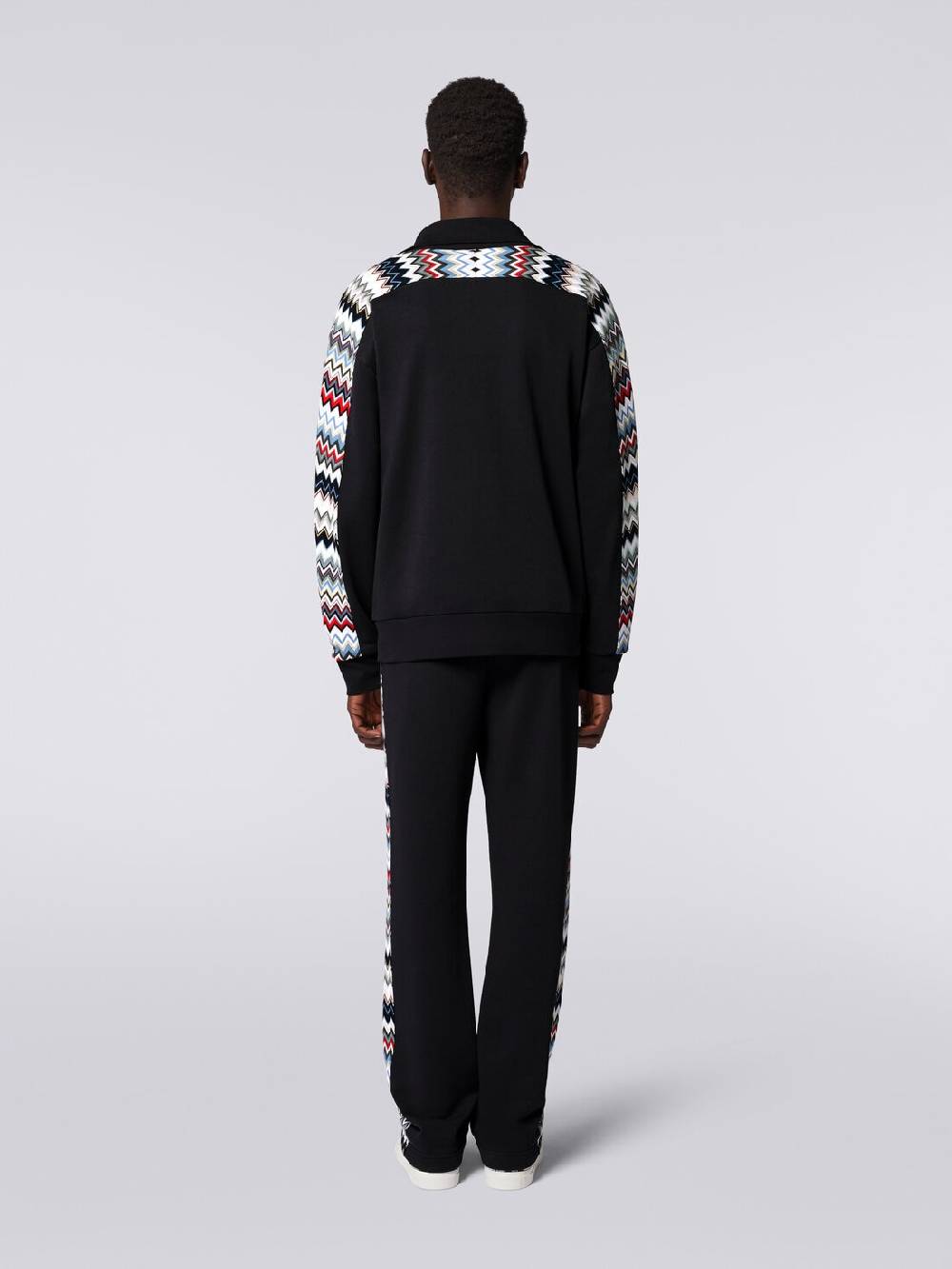 M Missoni Felpa in cotone con zip e inserti zig zag Latest stili