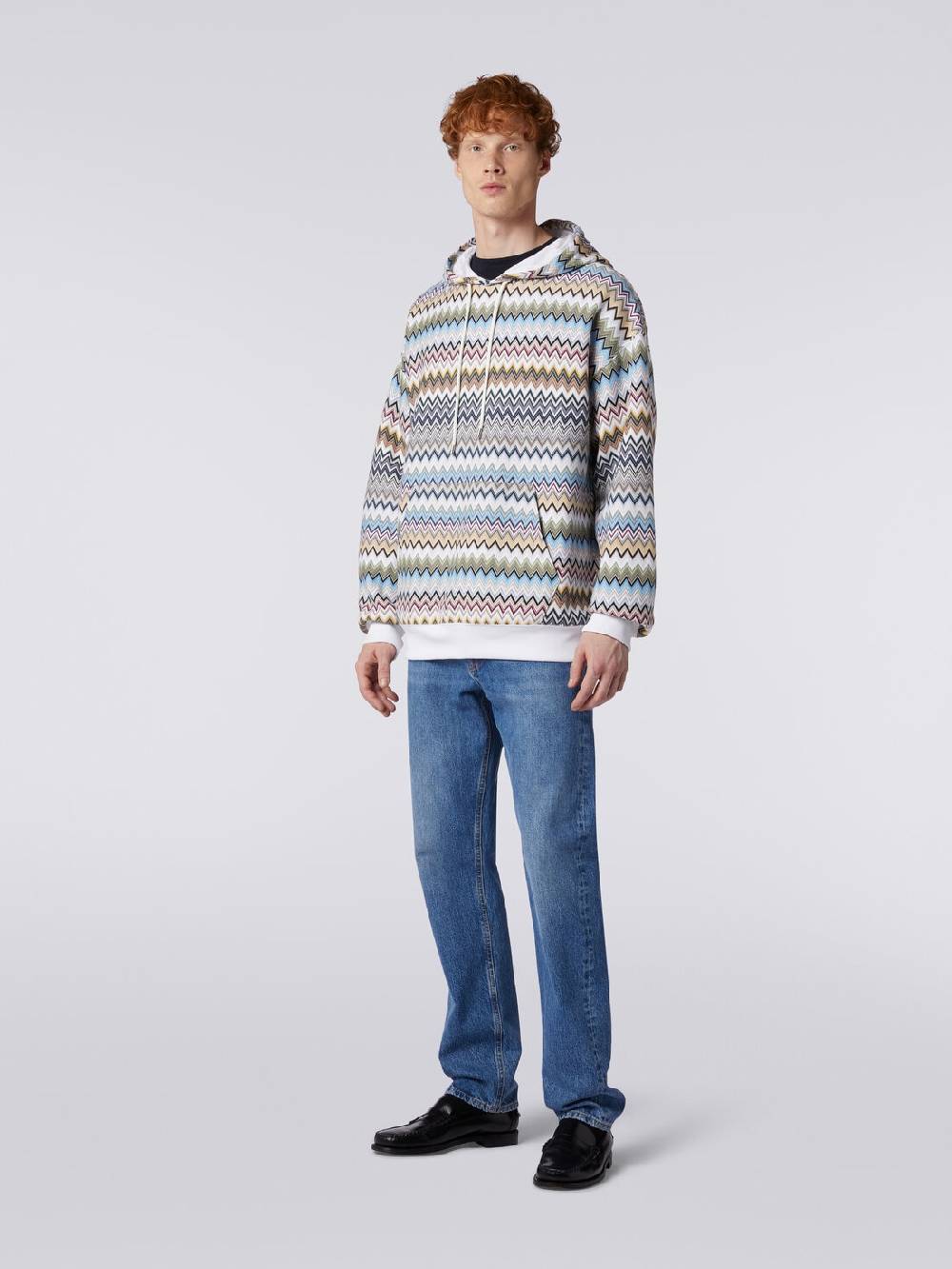 M Missoni Felpa con cappuccio in cotone zig zag Ultimi due giorni
