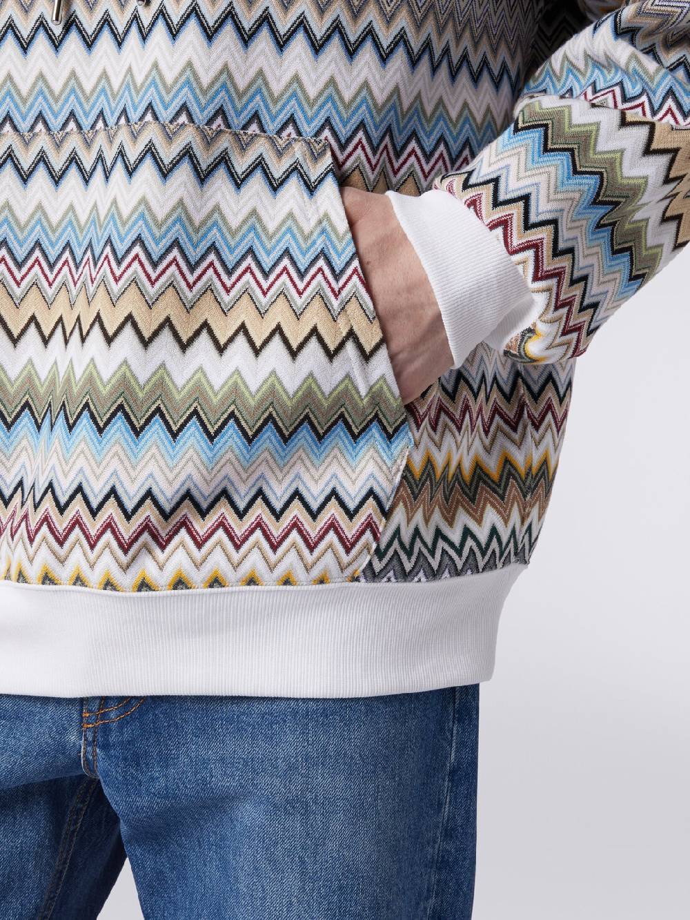 M Missoni Felpa con cappuccio in cotone zig zag Ultimi due giorni