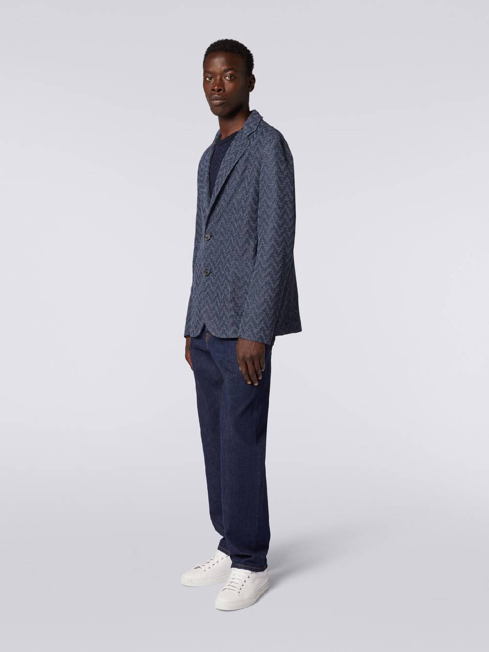 M Missoni Blazer monopetto in cotone zig zag Promozione temporanea