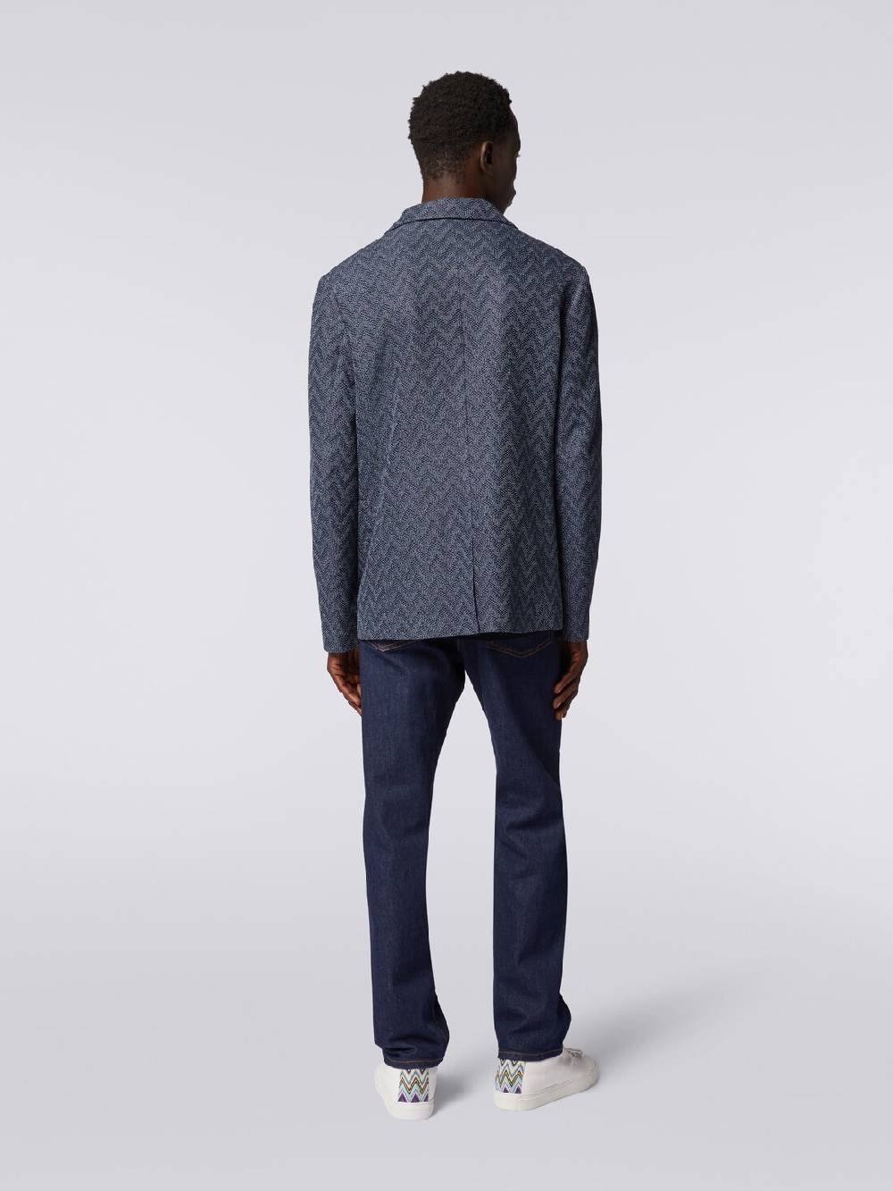 M Missoni Blazer monopetto in cotone zig zag Promozione temporanea