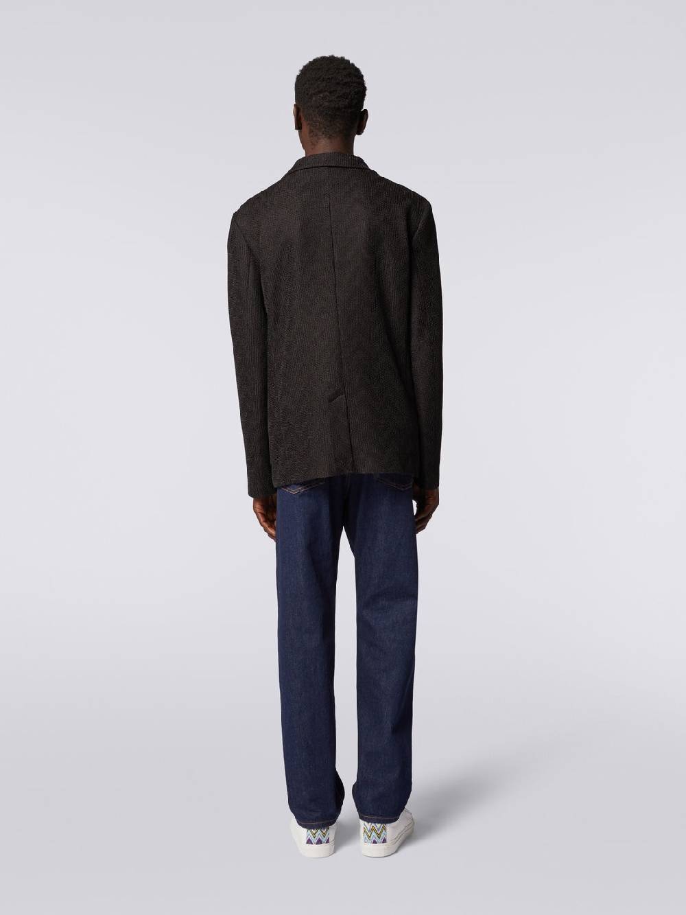 M Missoni Blazer monopetto in cotone chevron Fino al 65% di sconto