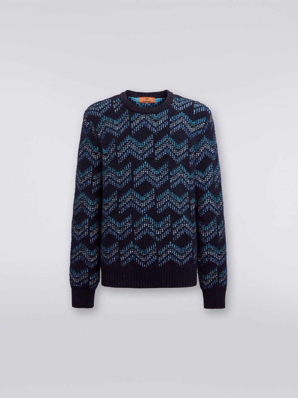 M Missoni Pullover girocollo in misto cotone motivo zig zag Fino al 55% di sconto