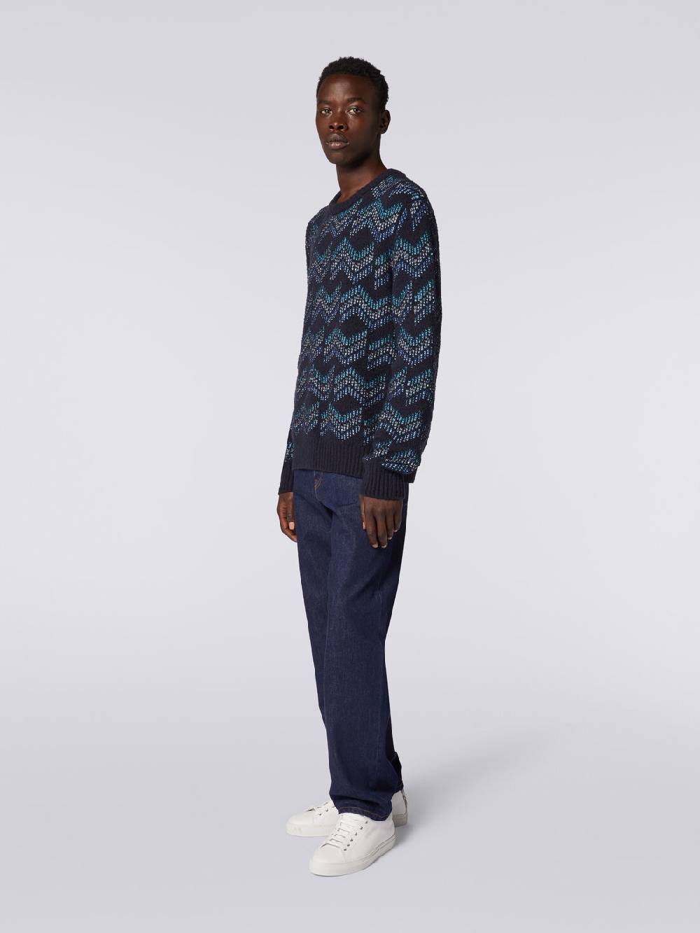 M Missoni Pullover girocollo in misto cotone motivo zig zag Fino al 55% di sconto