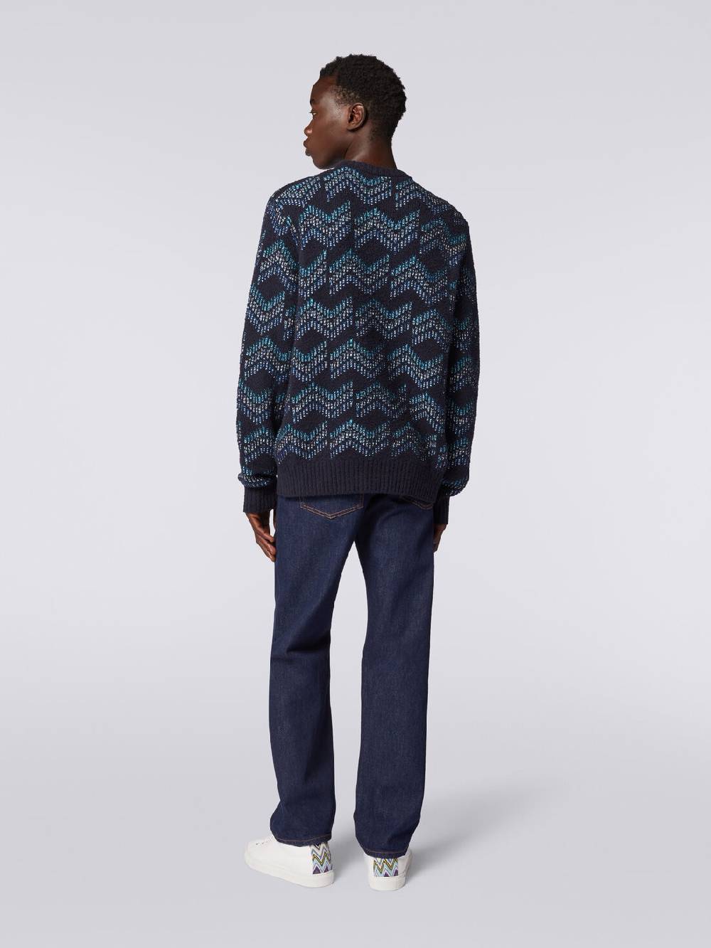 M Missoni Pullover girocollo in misto cotone motivo zig zag Fino al 55% di sconto