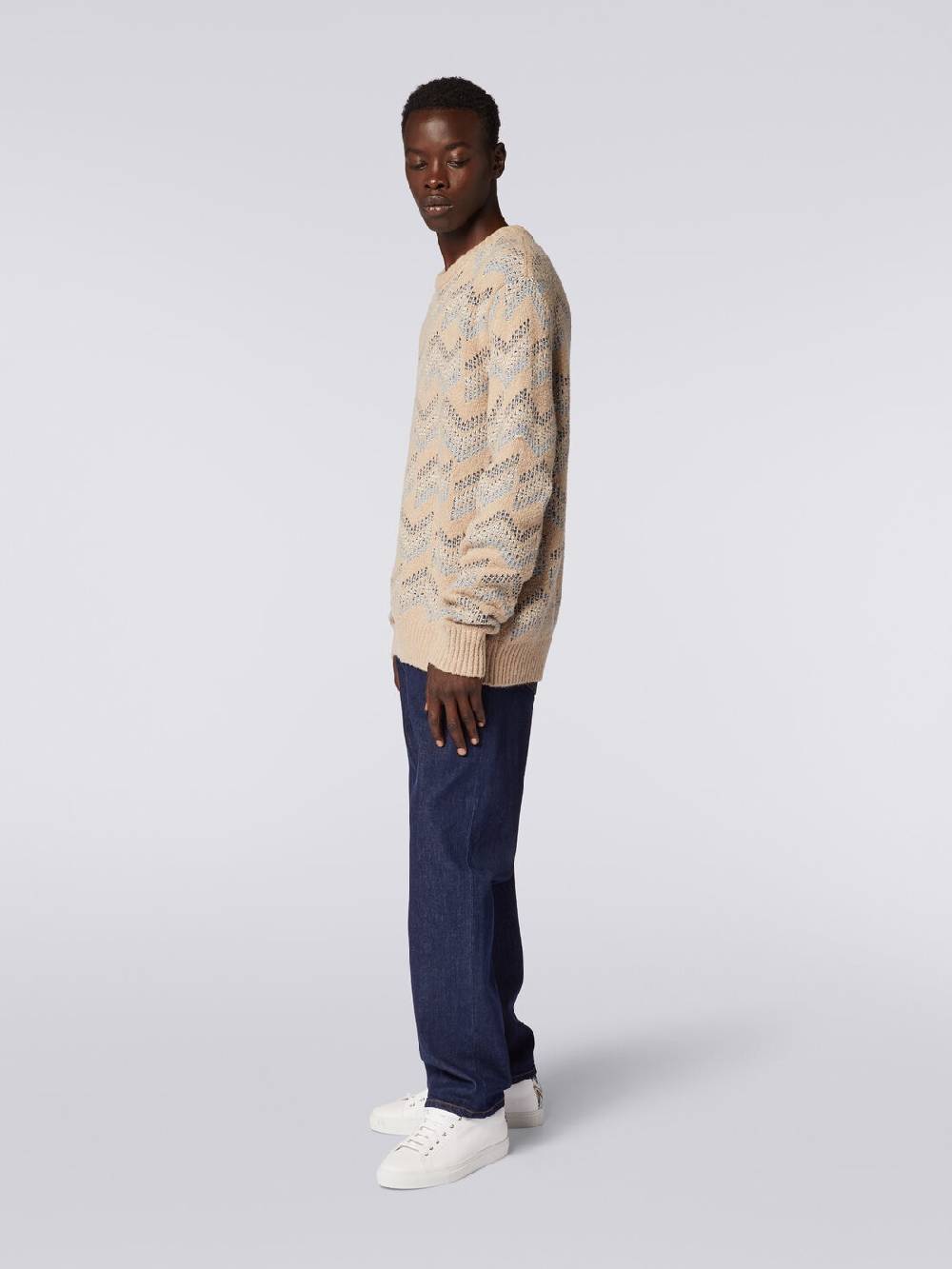 M Missoni Pullover girocollo in misto cotone motivo zig zag Super sconto