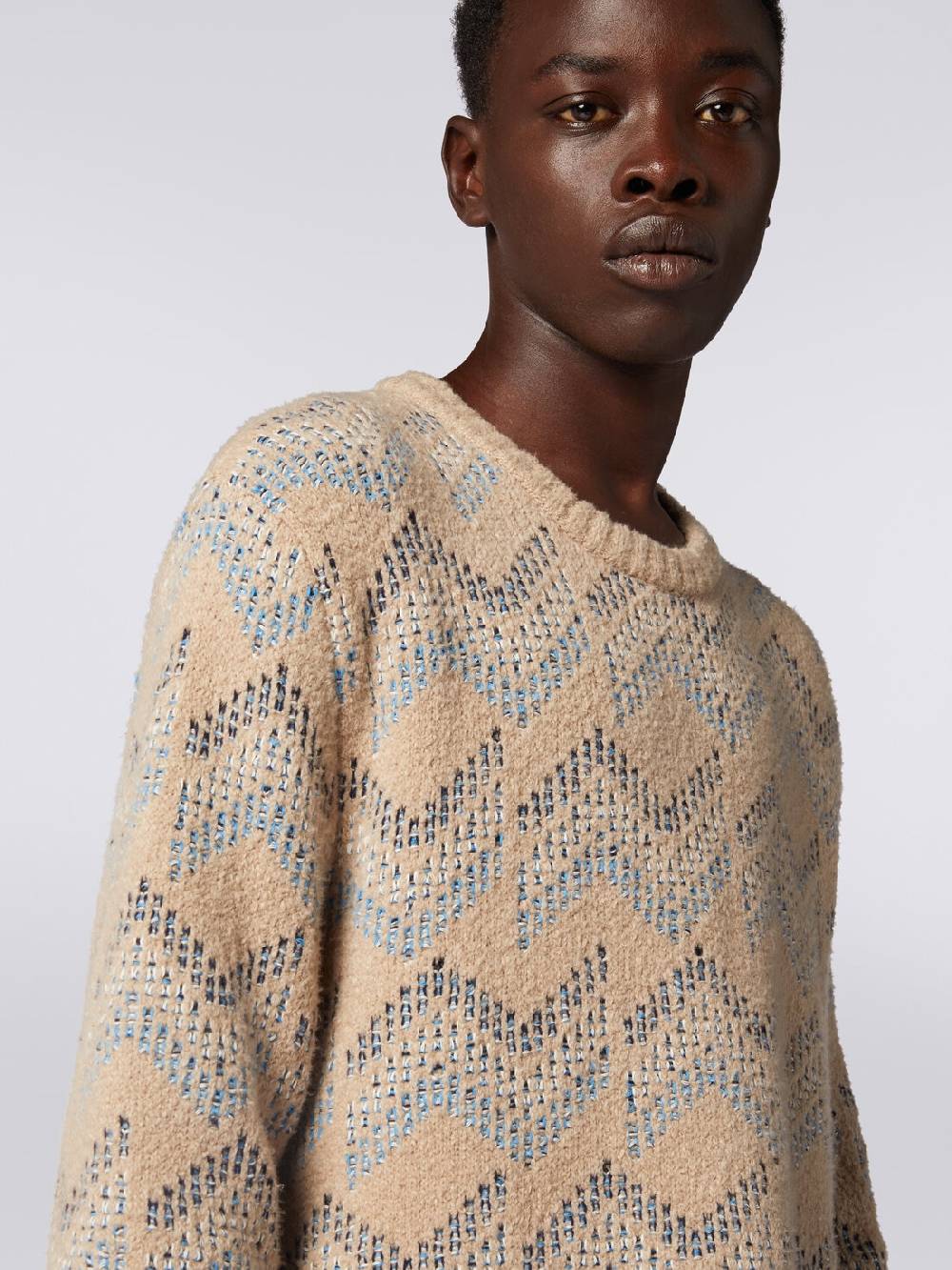 M Missoni Pullover girocollo in misto cotone motivo zig zag Super sconto