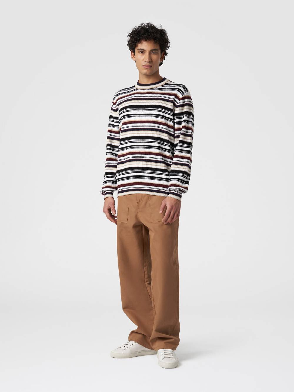 M Missoni Pullover girocollo in cotone a righe Officina
