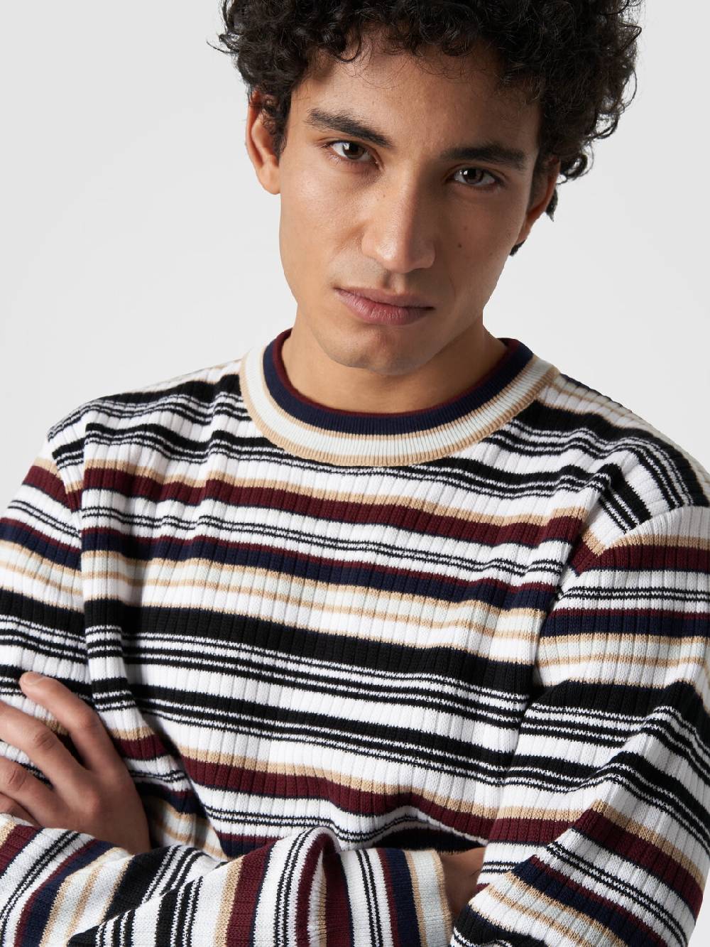 M Missoni Pullover girocollo in cotone a righe Officina