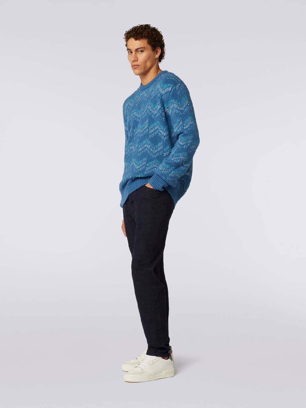 M Missoni Pullover girocollo in misto cotone motivo zig zag Limitato a 3 giorni