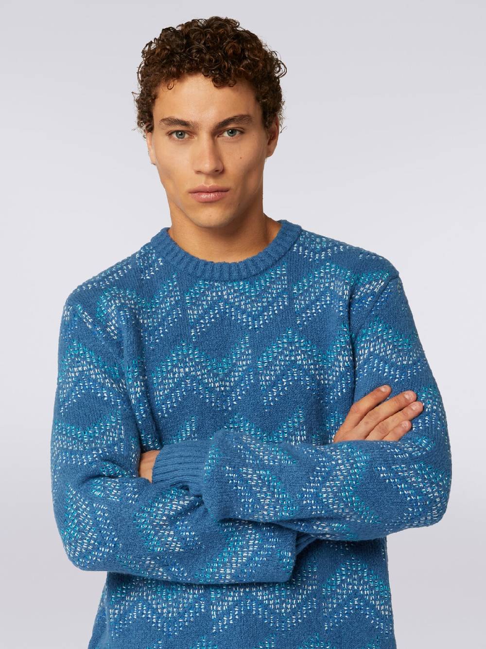 M Missoni Pullover girocollo in misto cotone motivo zig zag Limitato a 3 giorni
