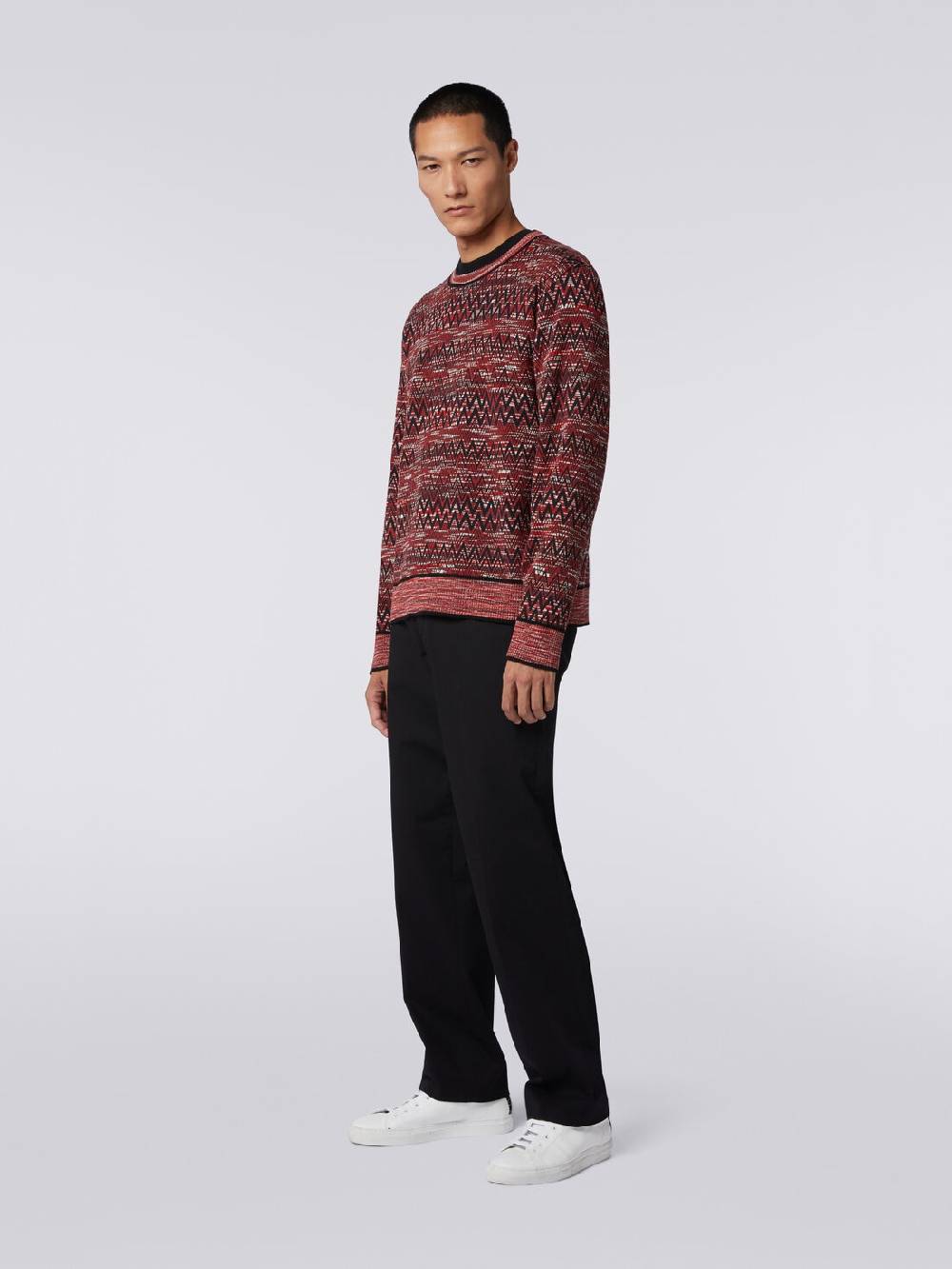 M Missoni Maglia girocollo con stampa chevron fiammata Black Friday Prezzi