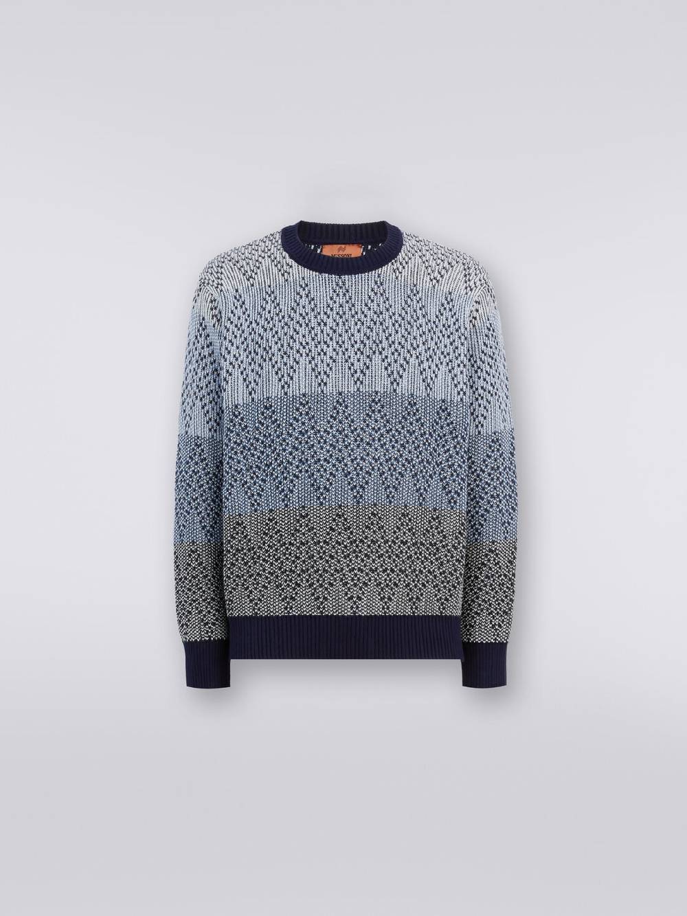 M Missoni Pullover girocollo in cotone zig zag In vendita