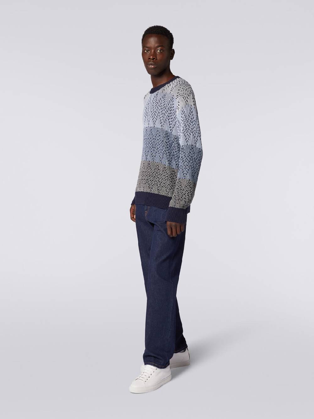 M Missoni Pullover girocollo in cotone zig zag In vendita