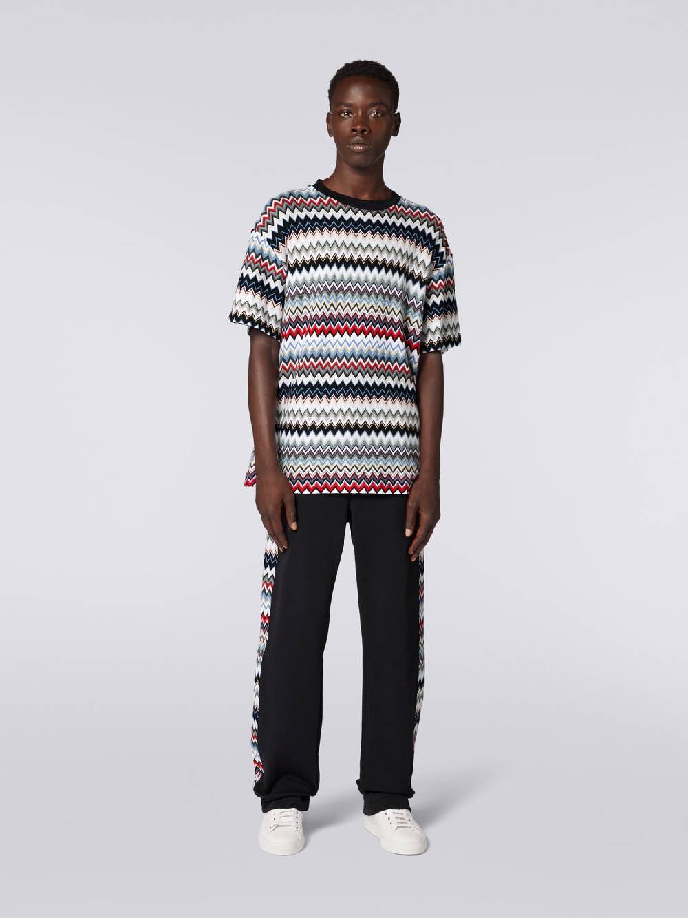 M Missoni Joggers in cotone con inserti zig zag 50% di sconto per tempo limitato