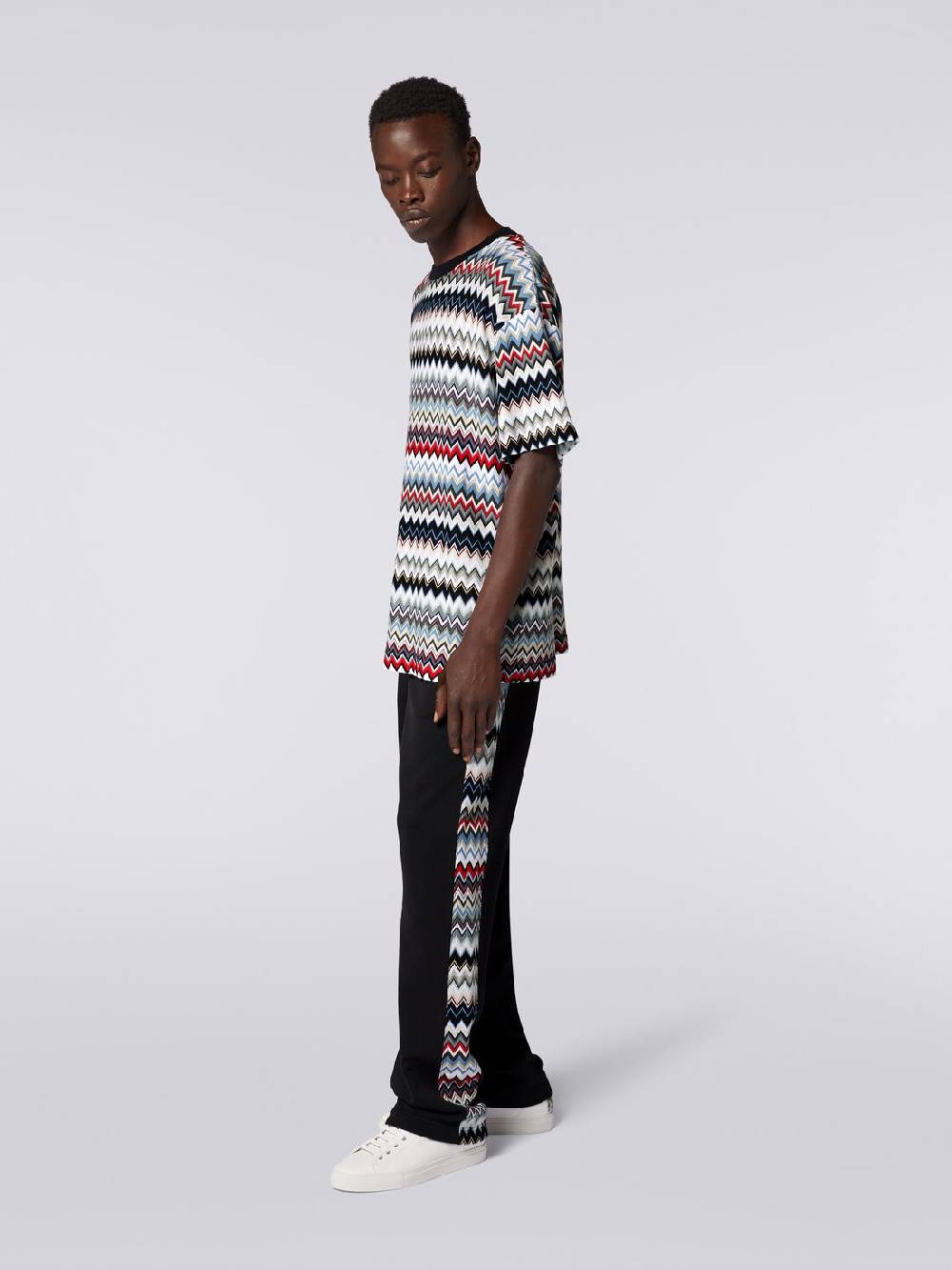 M Missoni Joggers in cotone con inserti zig zag 50% di sconto per tempo limitato